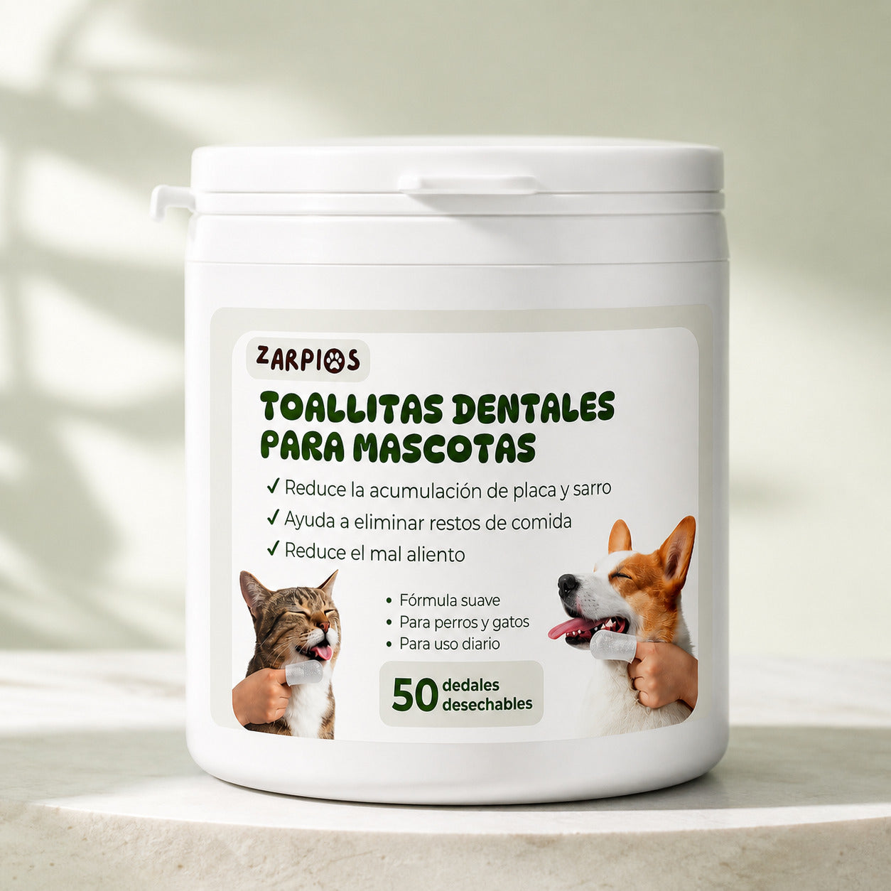 Toallitas Dentales Limpieza Mascotas (50 Ud)