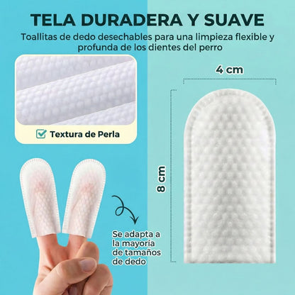 Toallitas Dentales Limpieza Mascotas (50 Ud)