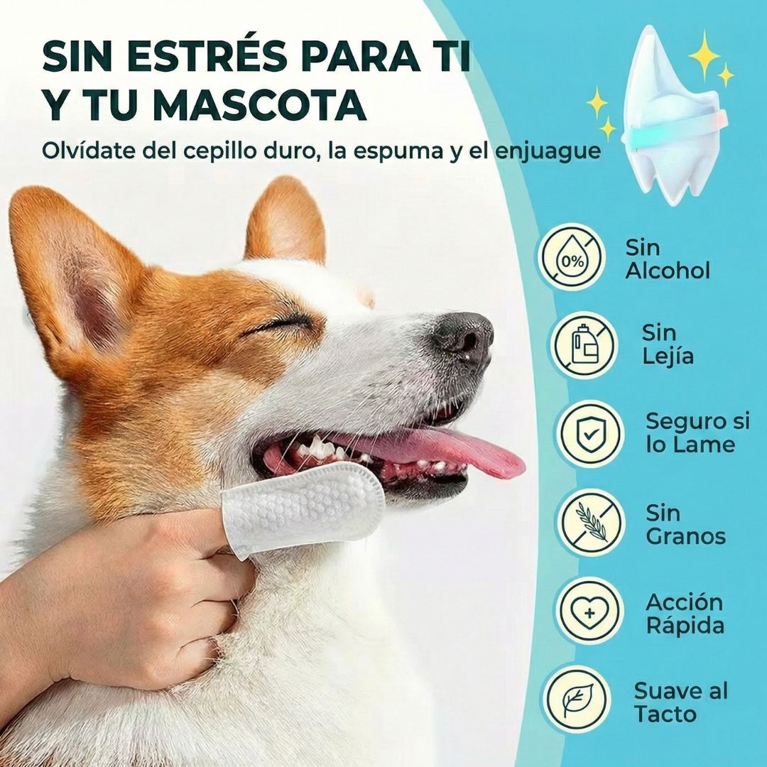 Toallitas Dentales Limpieza Mascotas (50 Ud)
