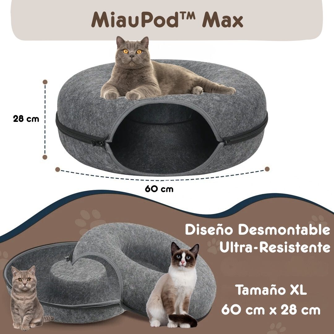 MiauPod™ Max – El refugio premium indispensable para tu gato (60 x 28 cm)