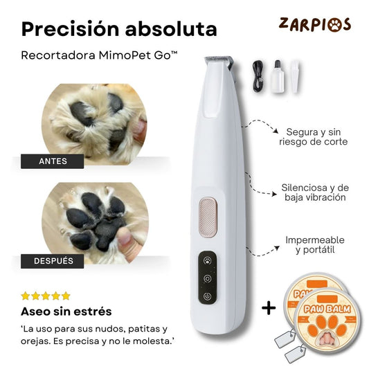 Mimopet Go™ – Recortadora de Precisión + 2 Bálsamos DermoProtectores 4 en 1 🎁