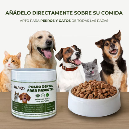 Polvo Dental Natural 4 en 1 para Perros y Gatos − 200 g