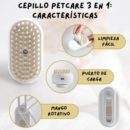 Cepillo de vapor PETCARE 3 EN 1 (blanco)