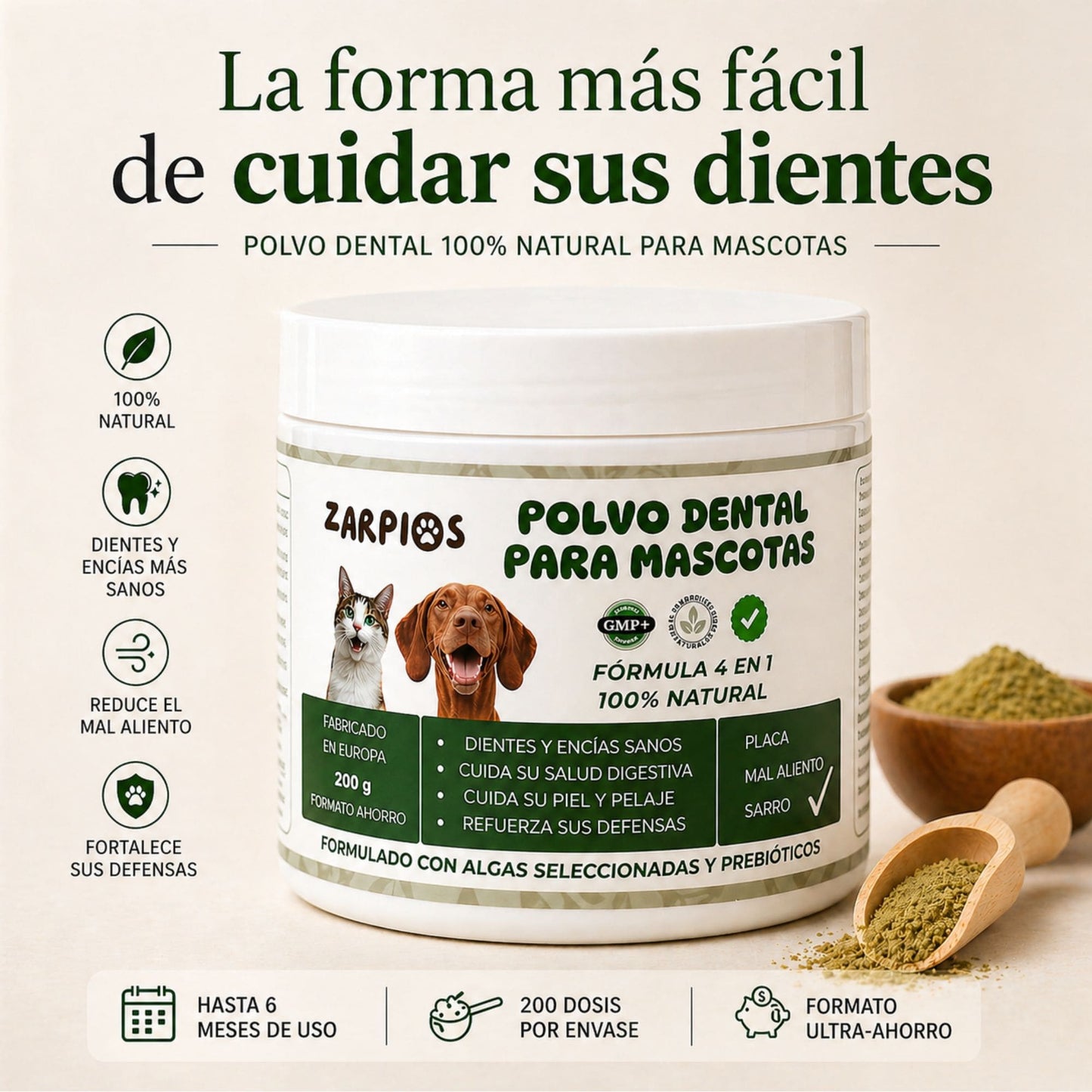 Polvo Dental Natural 4 en 1