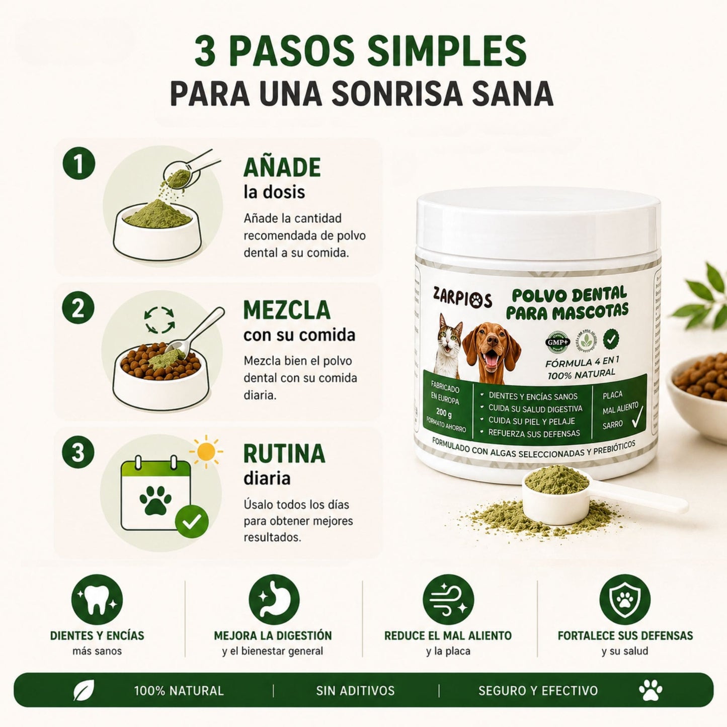 Polvo Dental Natural 4 en 1